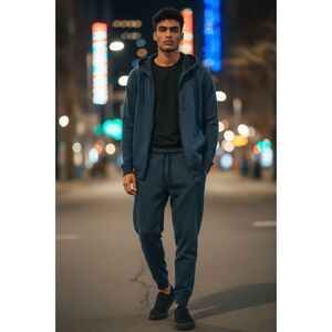 UNIQLO Blue Hoodie & Jogger Set Mens Large Activewear